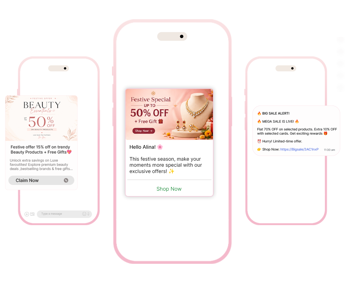 E-commerce RCS marketing message displayed on a smartphone